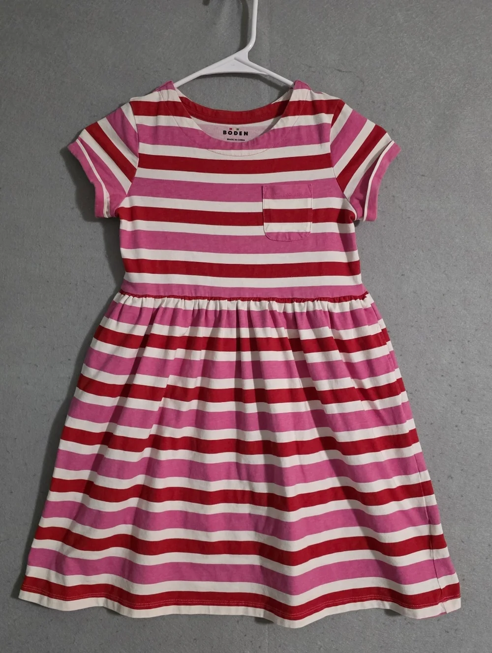 Mini Boden Stripe Cotton Jersey Dress Size 9-10y